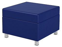 Пуф модульный на металлокаркасе 600х610х425 мм 790.П-СН (обивка - экокожа синий, м/к квадратная труба)