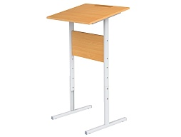 Стол-конторка для работы стоя 2-4 г/р для школьника, наклон 10° СТС1-С.Б (бук "Бавария", м/к серый, квадратная труба)