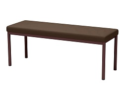 Банкетка 3-местная мягкая 1120х380х420 мм 264-КЧ.КЧ (обивка - экокожа коричневый, м/к коричневый)