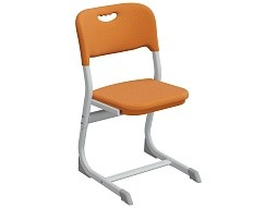 Стул школьный ученический 5-7 г/р "Логика" PL регулируемый (оранжевый, м/к белый)