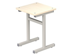 Табурет для школьной столовой 5 г/р ТБР1.5-С.Д (дуб "Молочный", м/к серый, квадратная труба)