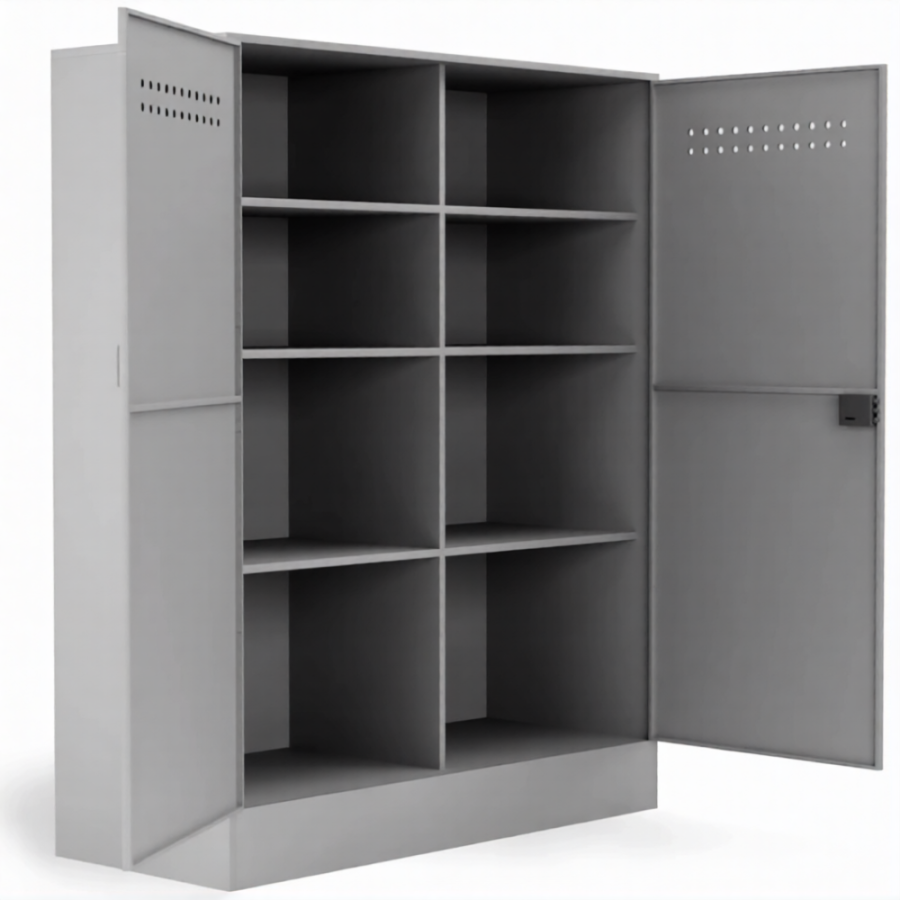 Шкаф усиленный для хранения бронежилетов и касок БРК-8 (2000х1565х650)