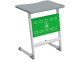 Стол 1-местный школьный 5-7 г/р "Логика" АГРОТЕХ PL с перфорированным экраном (серый/зеленый, м/к белый)