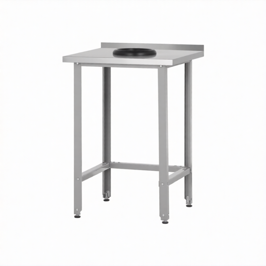 Стол СПРн 860х600х800 «Norma Inox» сбор отходов, борт (полка-обвязка разб.; ножка проф., тр. 40)
