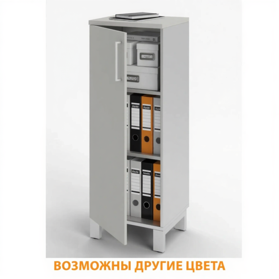 Шкаф для документов П-22.1 с замком (ЛДСП серый, каркас серый)
