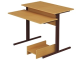 Стол для кабинета информатики компьютерный 1-местный школьный (бук, м/к коричневый, квадратная труба)
