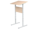 Стол-конторка для работы стоя 2-4 г/р для школьника, наклон 10° СТС1-С.Д (дуб "Молочный", м/к серый, квадратная труба)